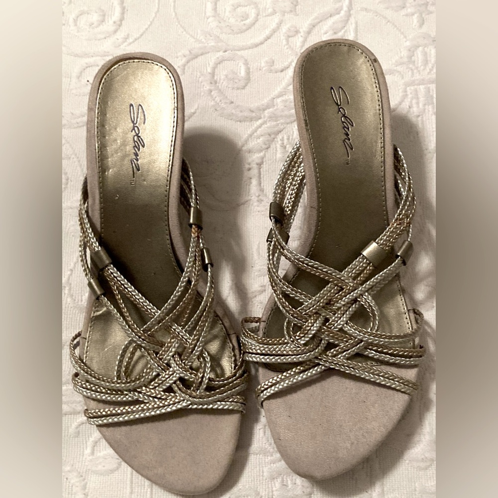 Women's Gold Strappy Sandals